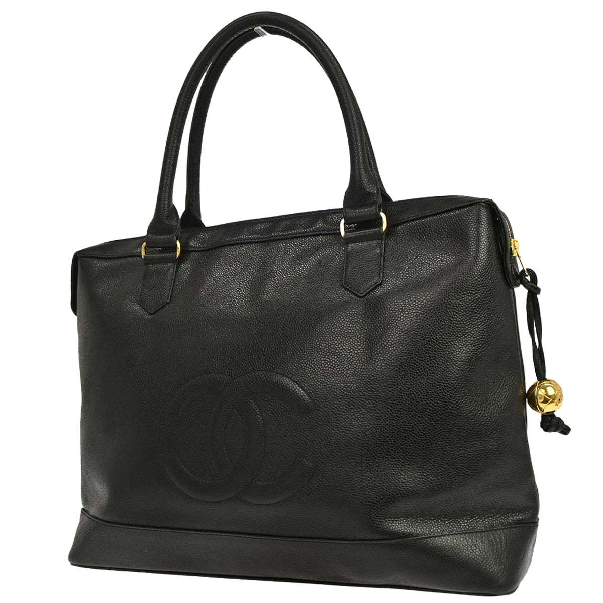 Chanel 1994-1996 Black Caviar Skin Handbag