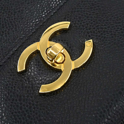 Chanel 1994-1996 Black Caviar Skin Handbag