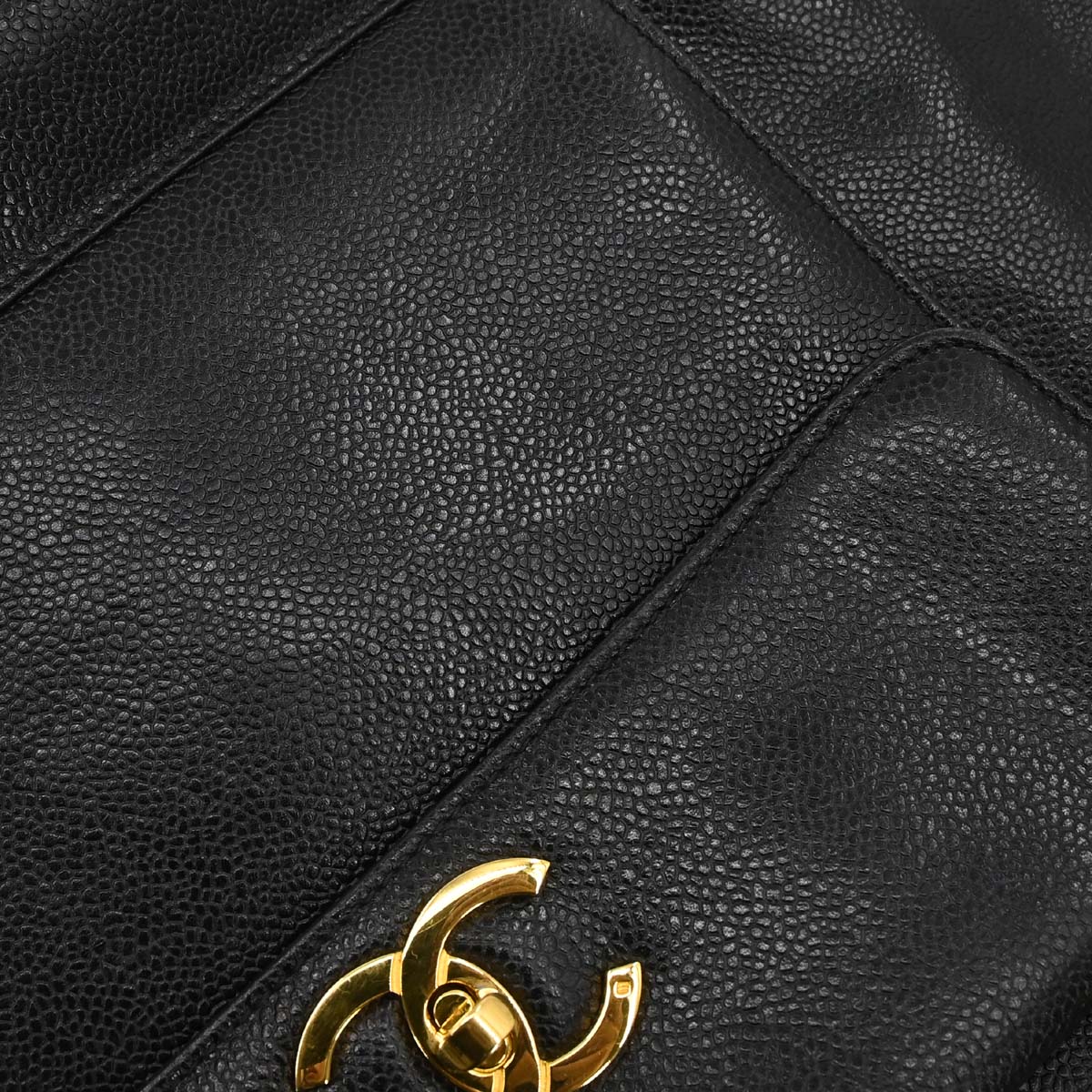 Chanel 1994-1996 Black Caviar Skin Handbag
