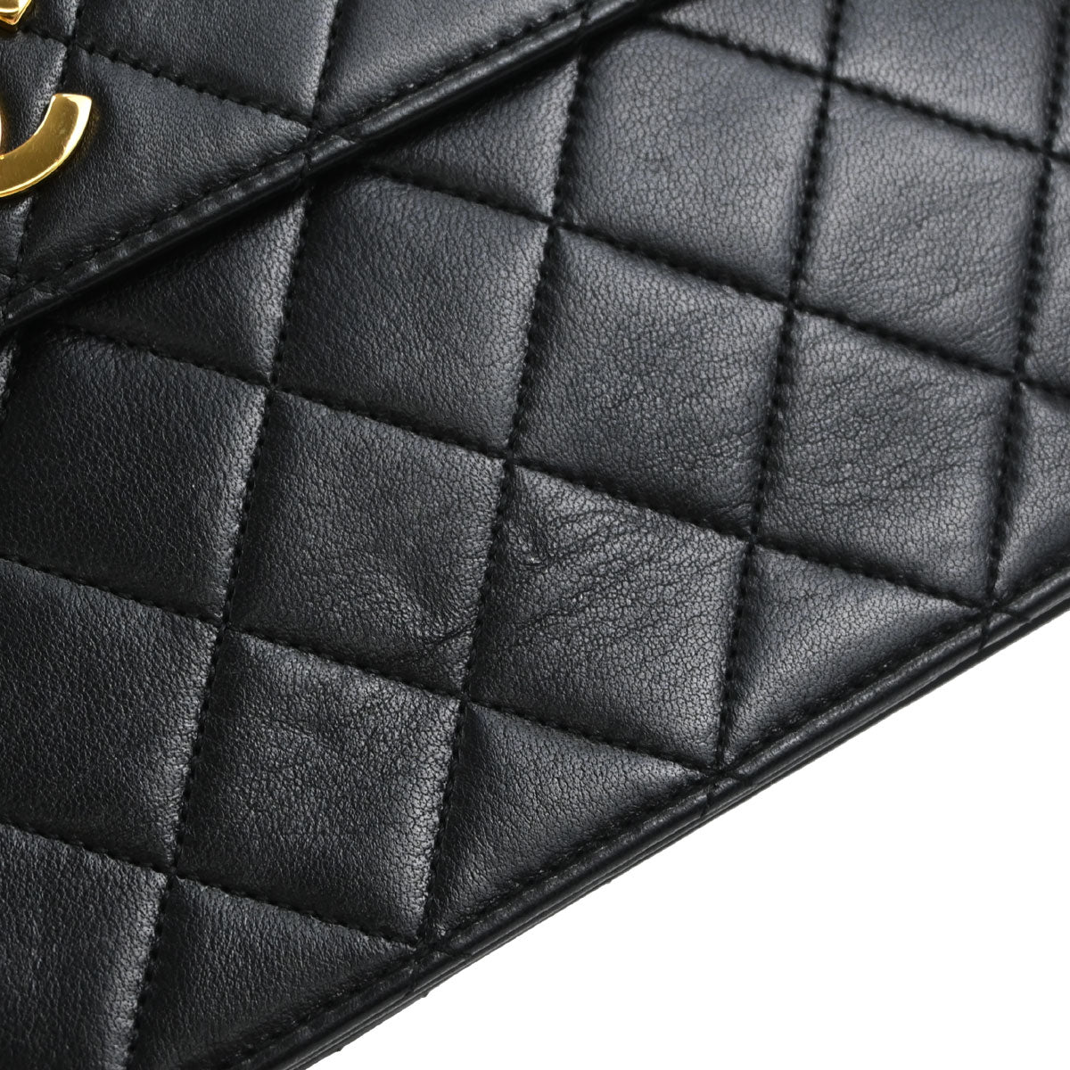 Chanel Black Lambskin Double Turnlock 2way Shoulder Handbag