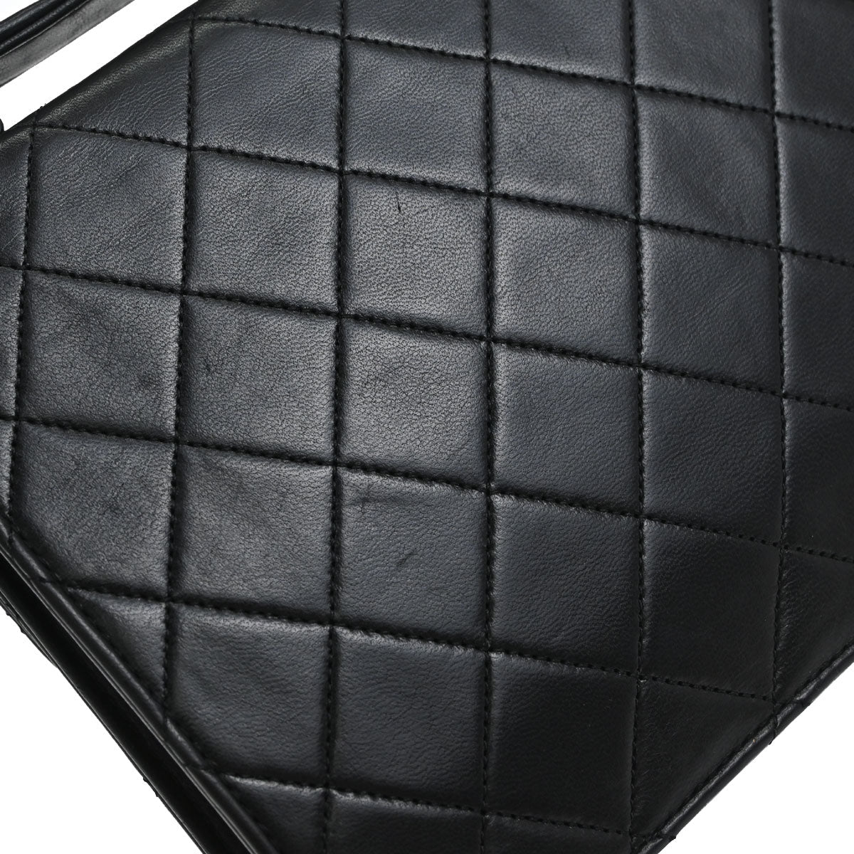 Chanel Black Lambskin Double Turnlock 2way Shoulder Handbag