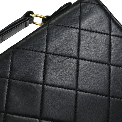 Chanel Black Lambskin Double Turnlock 2way Shoulder Handbag