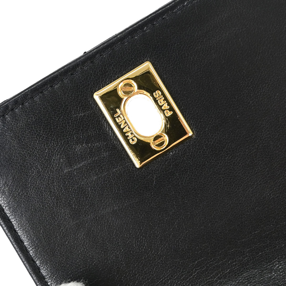 Chanel Black Lambskin Double Turnlock 2way Shoulder Handbag