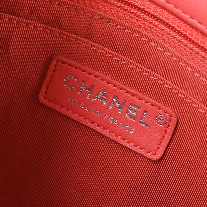 Chanel 2017 Pink Tweed Patchwork Single Flap Shoulder Bag