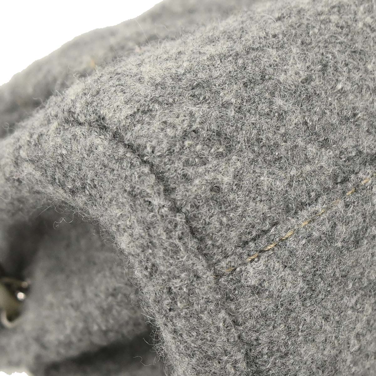 Chanel 2005-2006 Gray Wool Accordion Flap Shoulder Bag