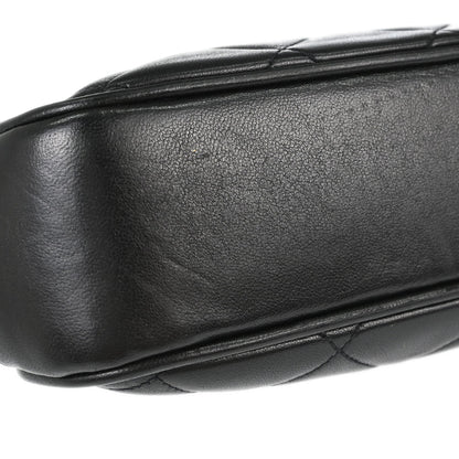 Chanel 1996-1997 Black Lambskin Kiss Lock Handbag
