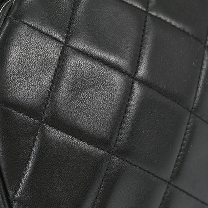 Chanel 1996-1997 Black Lambskin Kiss Lock Handbag