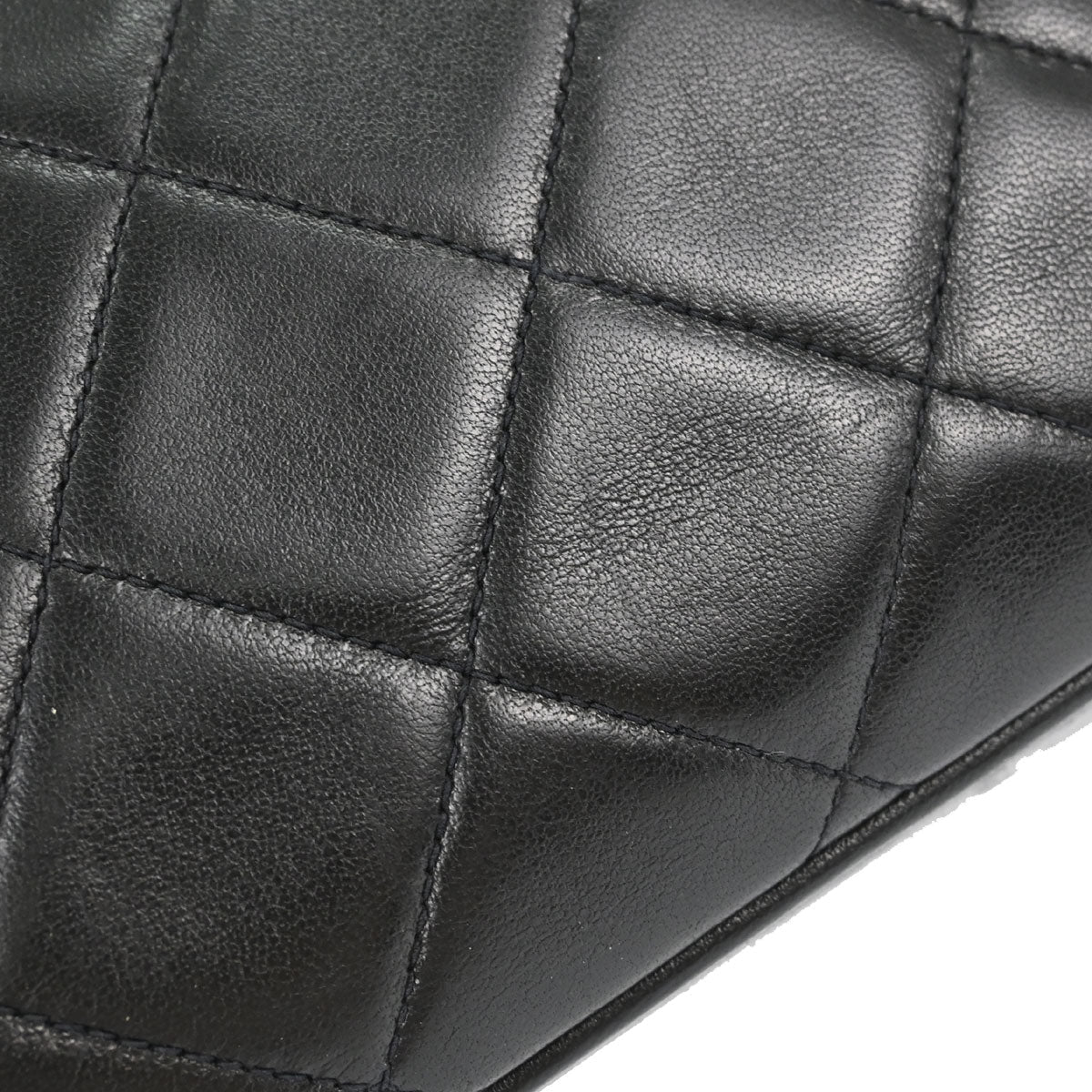 Chanel 1996-1997 Black Lambskin Kiss Lock Handbag