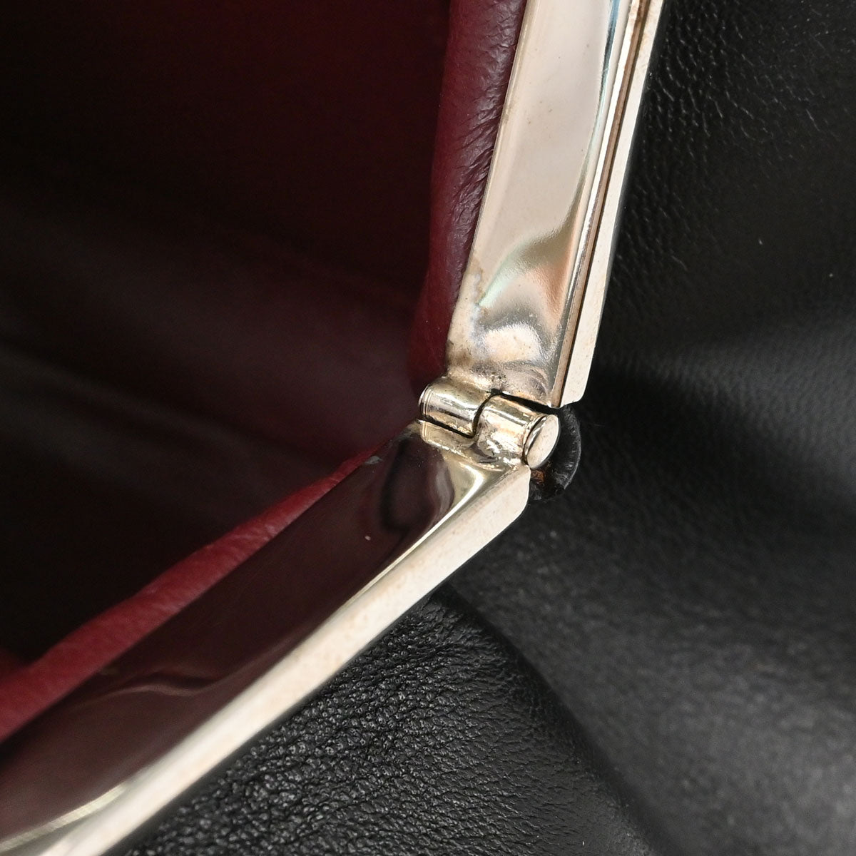 Chanel 1996-1997 Black Lambskin Kiss Lock Handbag