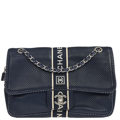 Chanel Navy Perforated Lambskin Sport Line Shoulder Bag