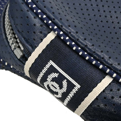 Chanel Navy Perforated Lambskin Sport Line Shoulder Bag