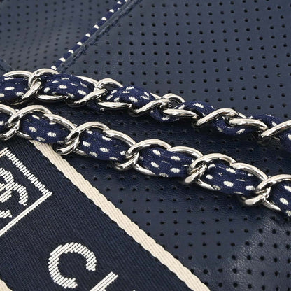 Chanel Navy Perforated Lambskin Sport Line Shoulder Bag
