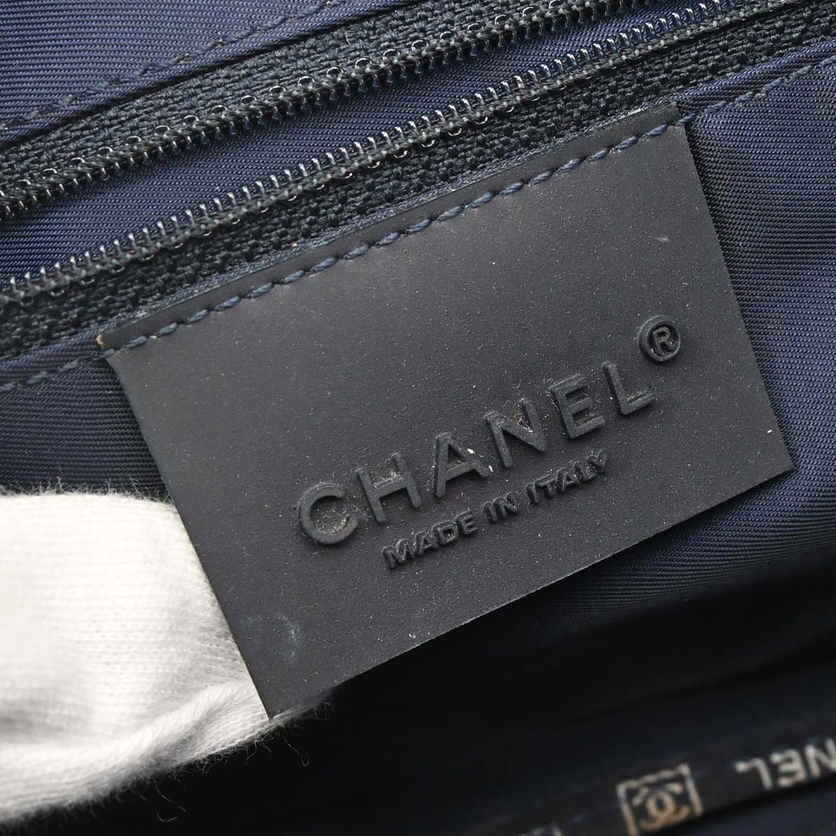 Chanel Navy Perforated Lambskin Sport Line Shoulder Bag