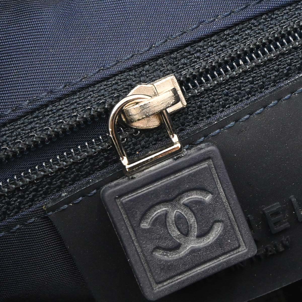 Chanel Navy Perforated Lambskin Sport Line Shoulder Bag
