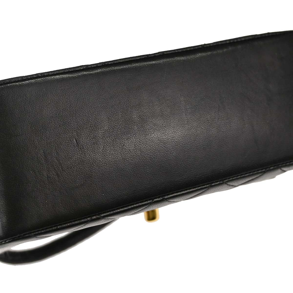 Chanel 1991-1994 Black Lambskin Top Handle Handbag
