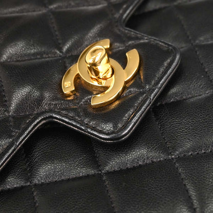 Chanel 1991-1994 Black Lambskin Top Handle Handbag