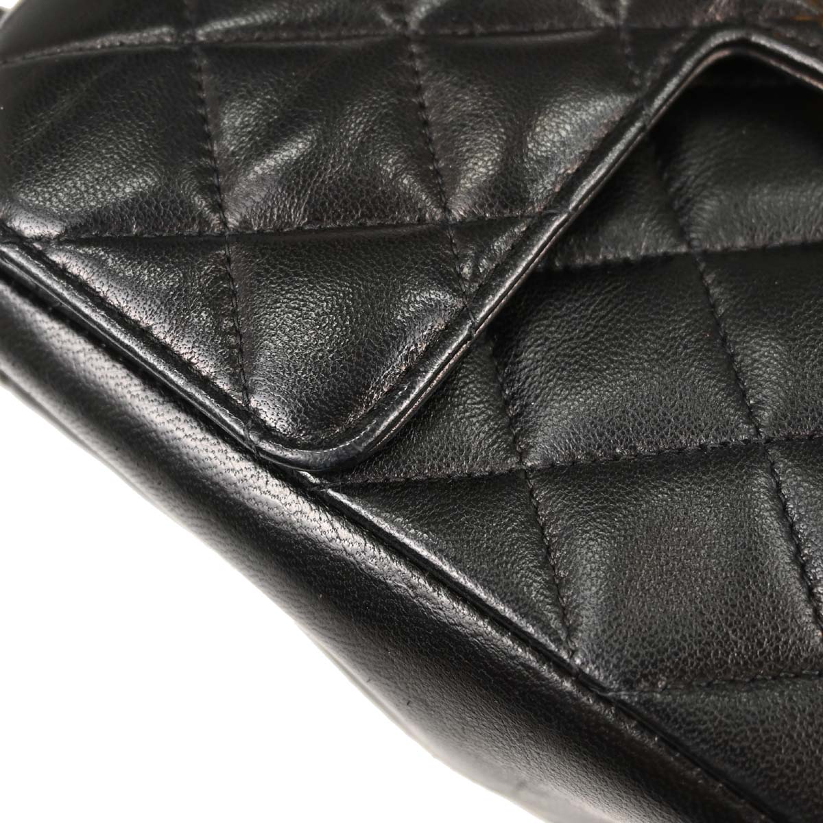 Chanel 1991-1994 Black Lambskin Top Handle Handbag