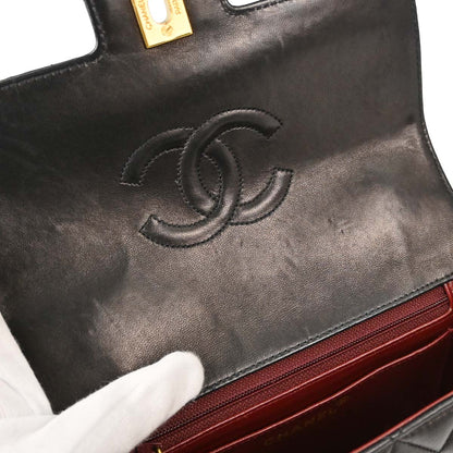 Chanel 1991-1994 Black Lambskin Top Handle Handbag