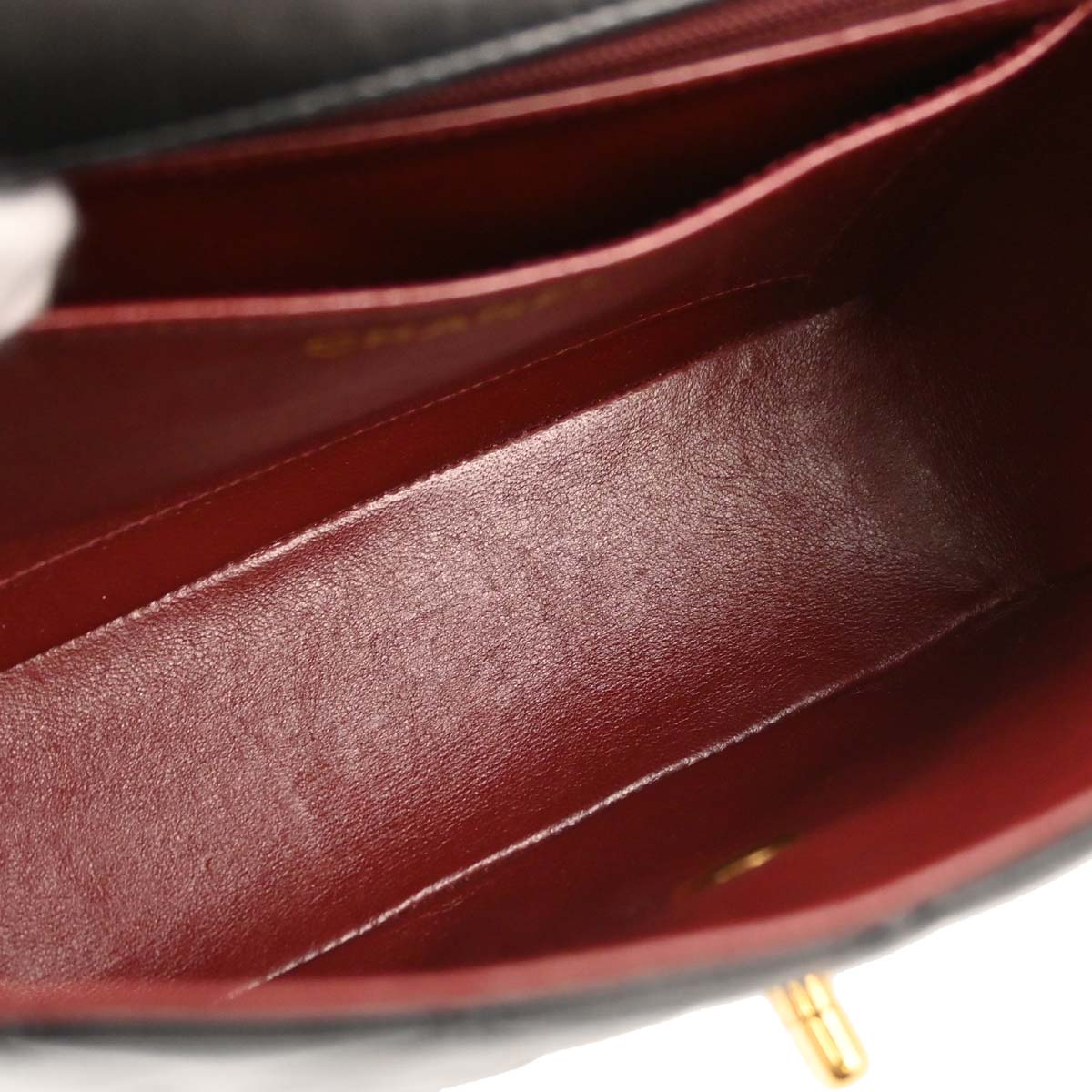 Chanel 1991-1994 Black Lambskin Top Handle Handbag