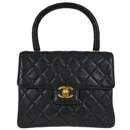 Chanel Black Lambskin Top Handle Handbag