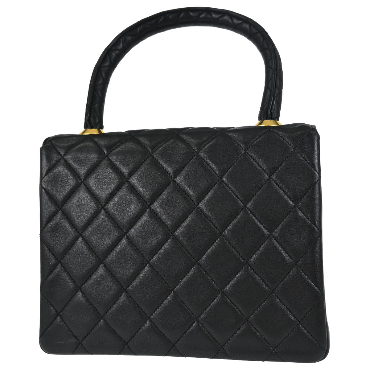 Chanel Black Lambskin Top Handle Handbag