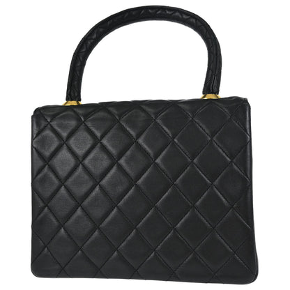 Chanel Black Lambskin Top Handle Handbag