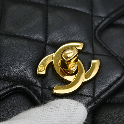 Chanel Black Lambskin Top Handle Handbag
