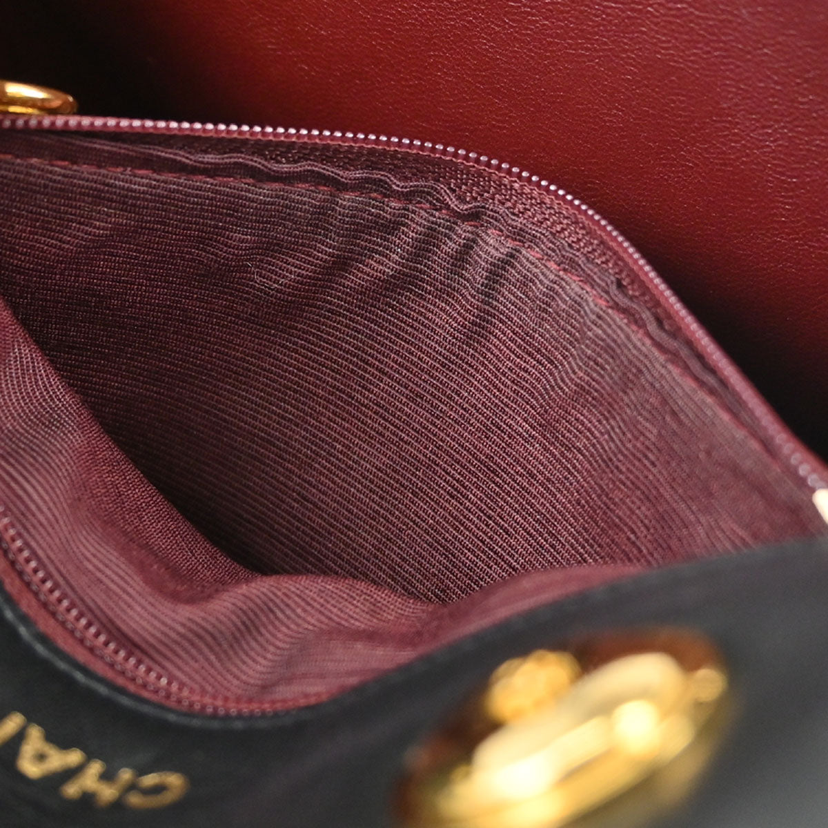 Chanel Black Lambskin Top Handle Handbag
