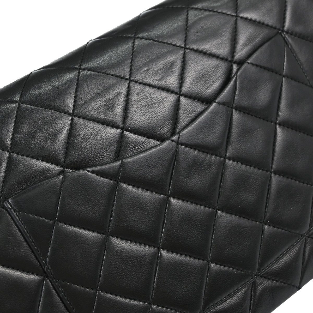 Chanel 1989-1991 Black Lambskin Medium Classic Double Flap Shoulder Bag