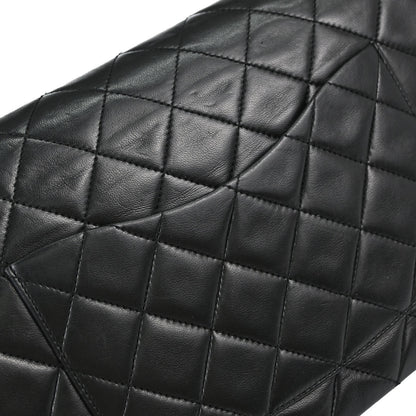 Chanel 1989-1991 Black Lambskin Medium Classic Double Flap Shoulder Bag