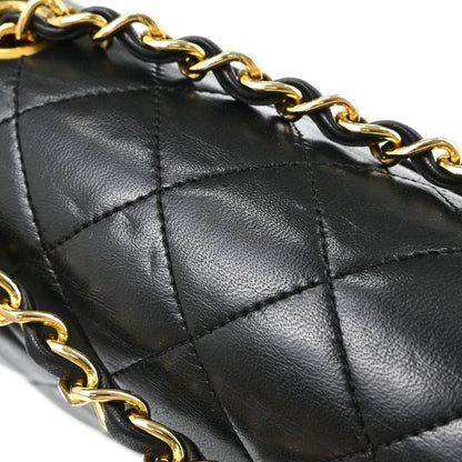 Chanel 1989-1991 Black Lambskin Medium Classic Double Flap Shoulder Bag