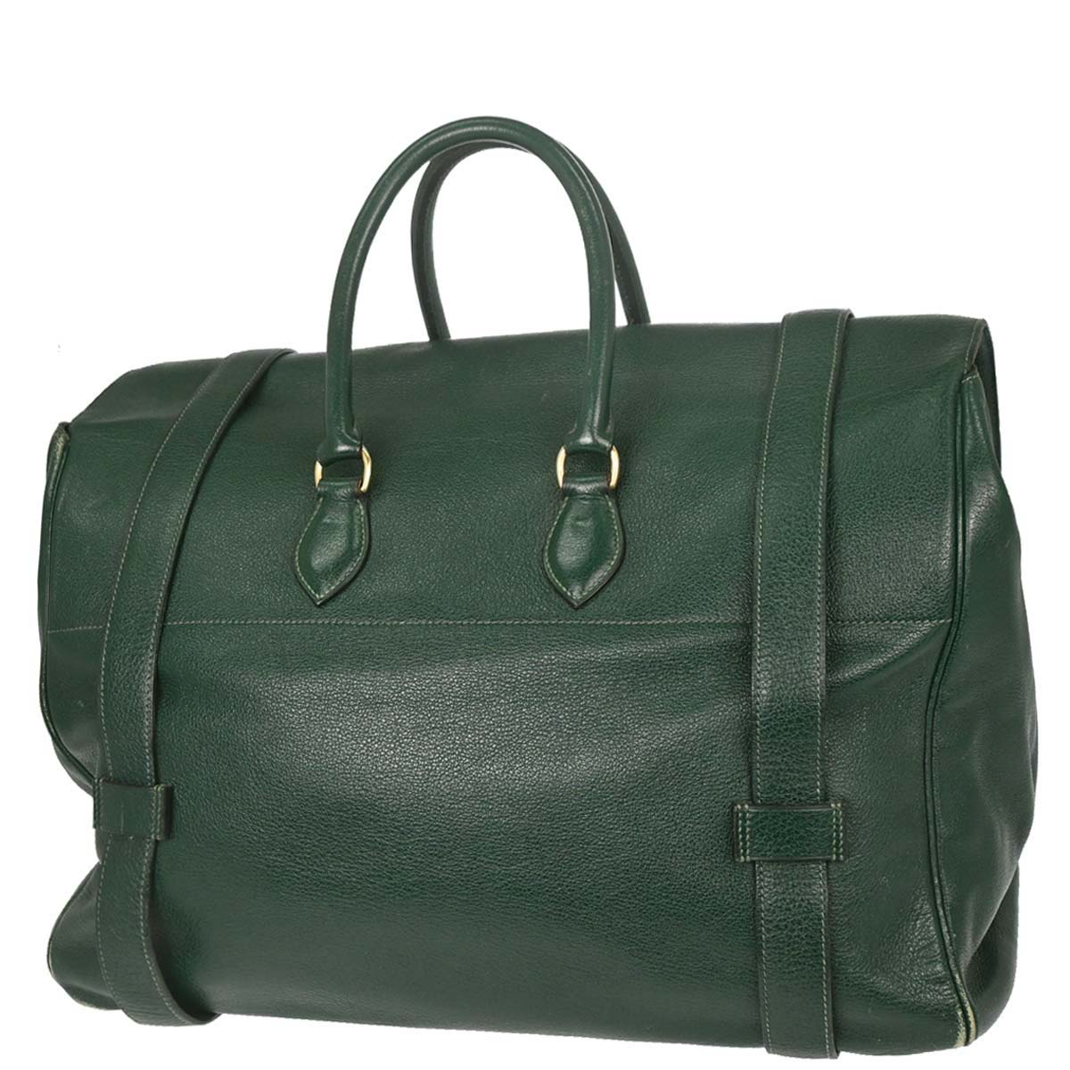 Hermes Green Buffle Skipper Drag Voyage 48 Travel Handbag