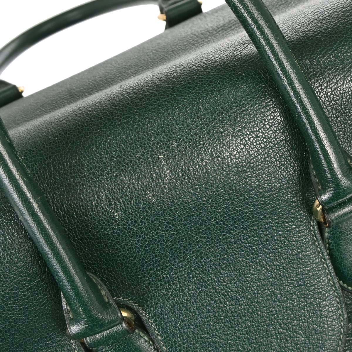 Hermes Green Buffle Skipper Drag Voyage 48 Travel Handbag
