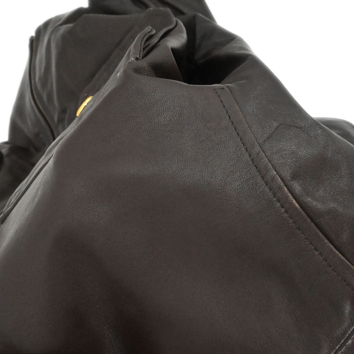 Chanel Zip Up Leather Jacket Brown
