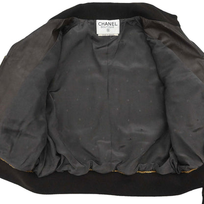 Chanel Zip Up Leather Jacket Brown
