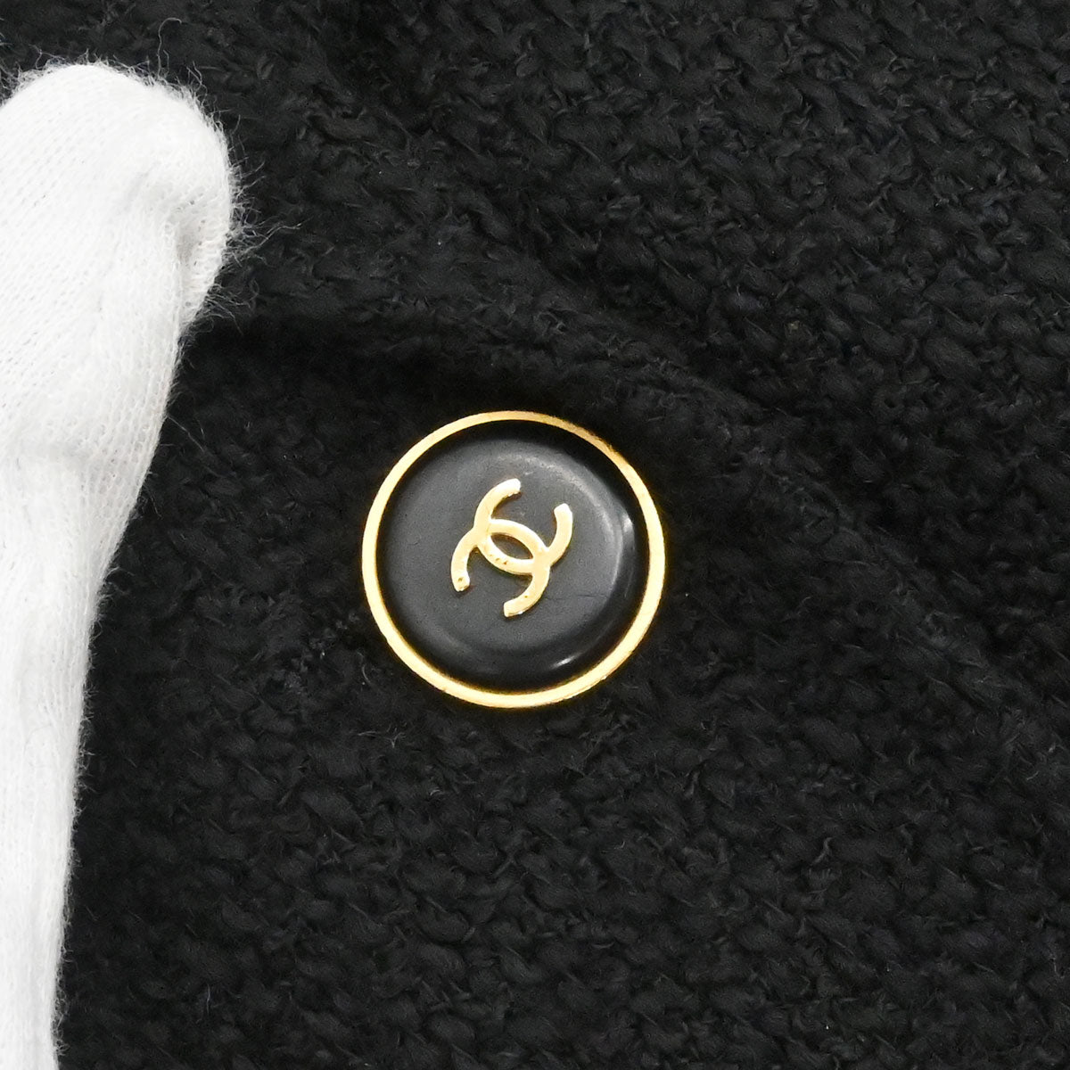 Chanel 1995 Single Breasted Tweed Jacket Black #40