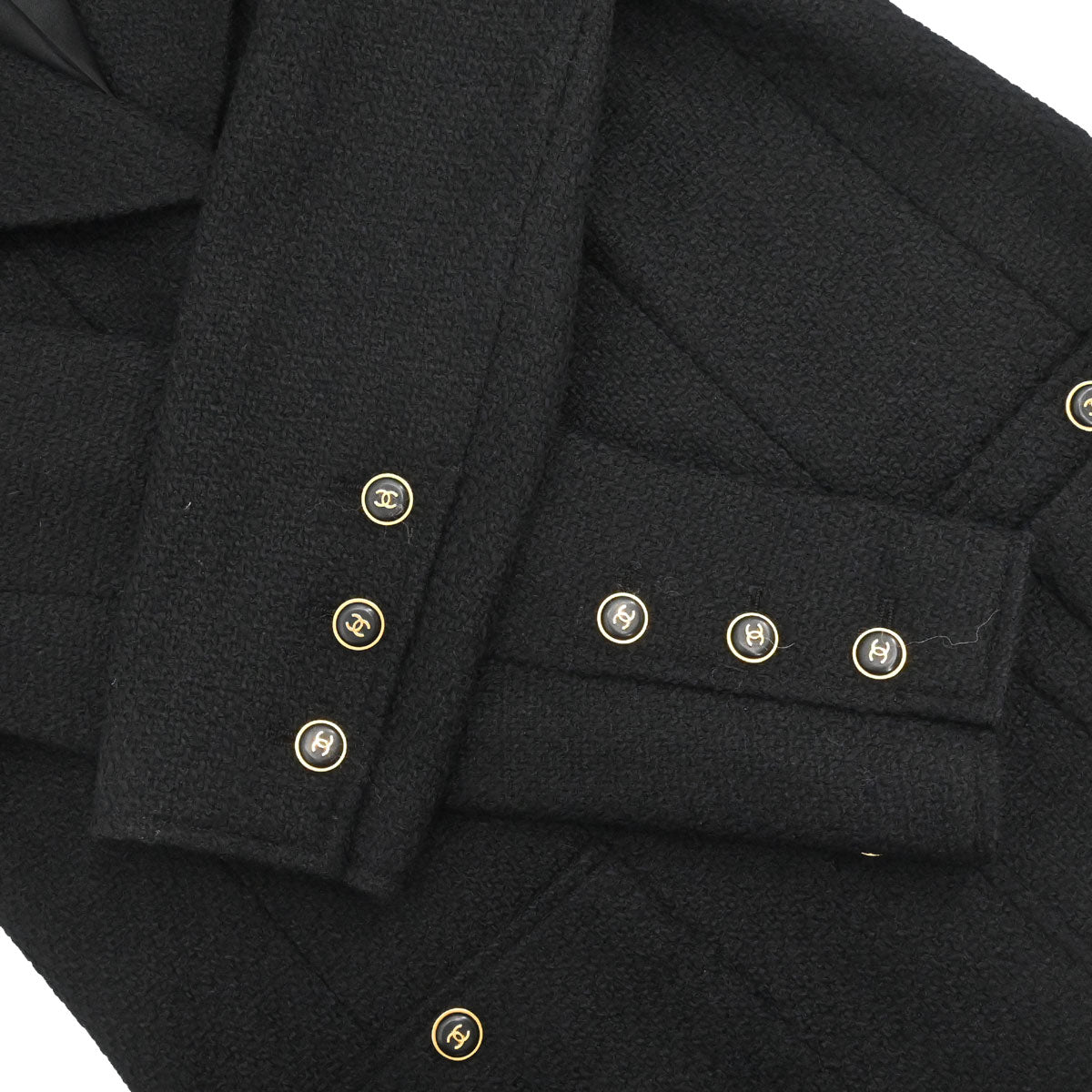 Chanel 1995 Single Breasted Tweed Jacket Black #40