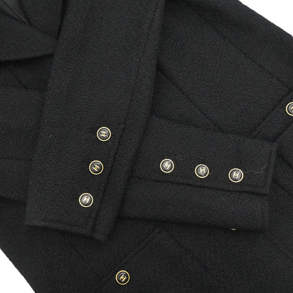 Chanel 1995 Single Breasted Tweed Jacket Black #40