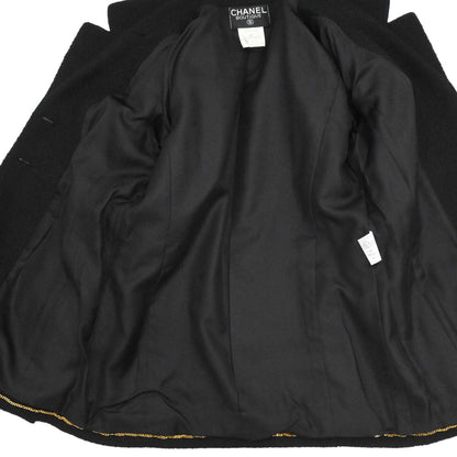 Chanel 1995 Single Breasted Tweed Jacket Black #40