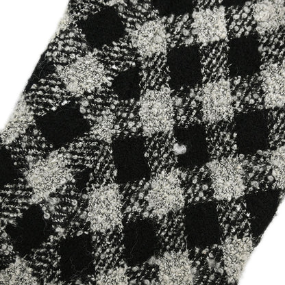 Chanel 1994 Single Breasted Jacket Tweed Check Black Gray #38