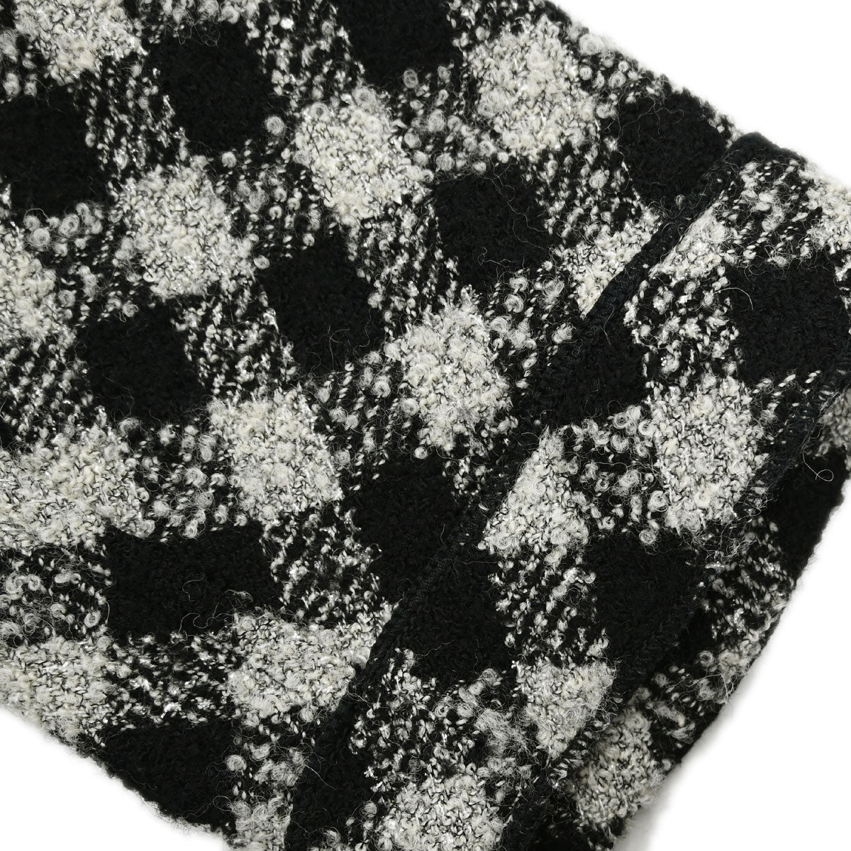 Chanel 1994 Single Breasted Jacket Tweed Check Black Gray #38