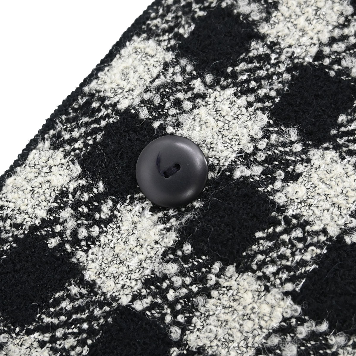 Chanel 1994 Single Breasted Jacket Tweed Check Black Gray #38