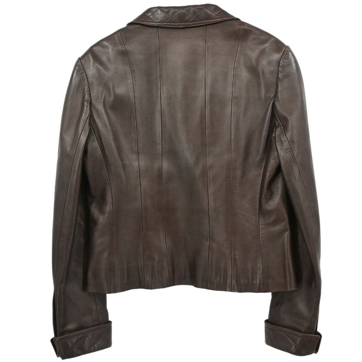 Chanel 1993 Single Breasted Leather Jacket Brown #40