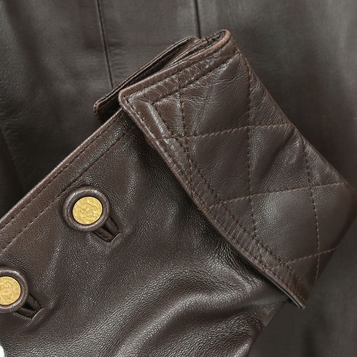 Chanel 1993 Single Breasted Leather Jacket Brown #40