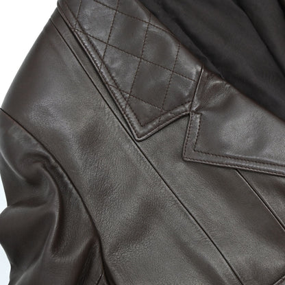 Chanel 1993 Single Breasted Leather Jacket Brown #40