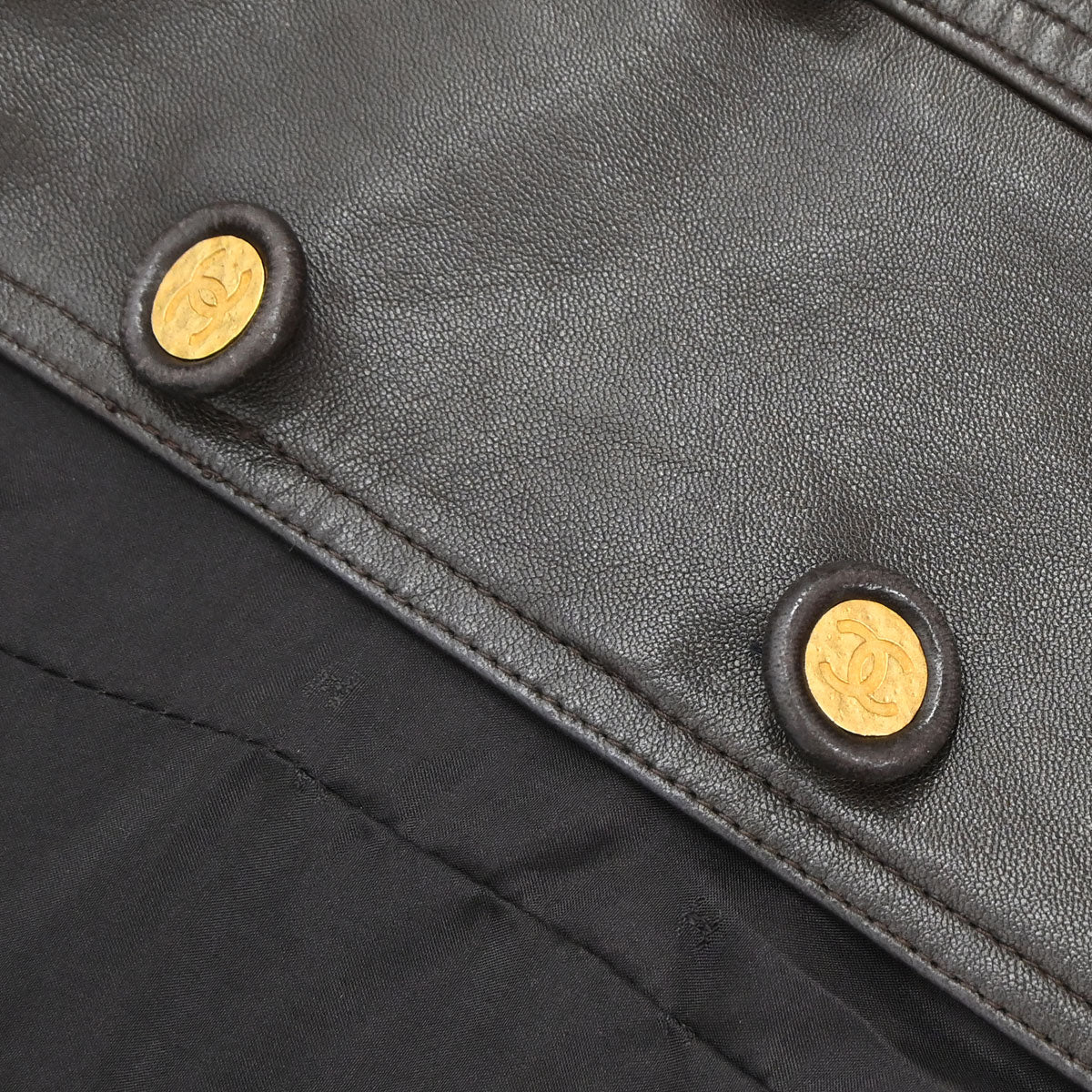 Chanel 1993 Single Breasted Leather Jacket Brown #40