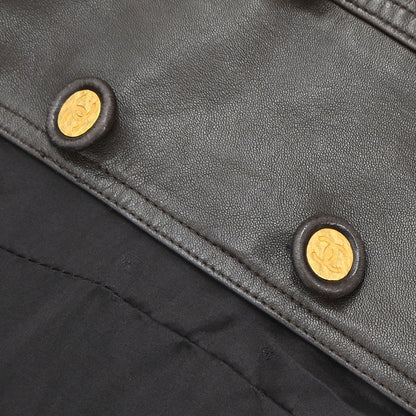 Chanel 1993 Single Breasted Leather Jacket Brown #40