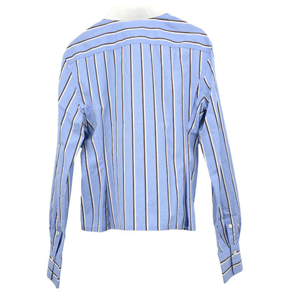 Chanel Striped Shirt Blouse Light Blue