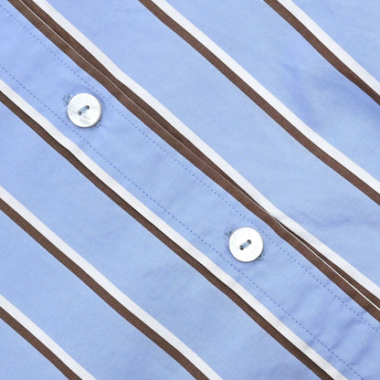 Chanel Striped Shirt Blouse Light Blue