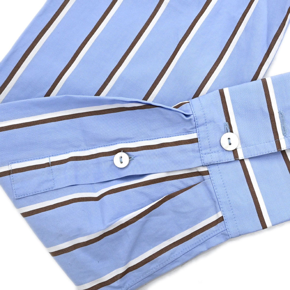 Chanel Striped Shirt Blouse Light Blue